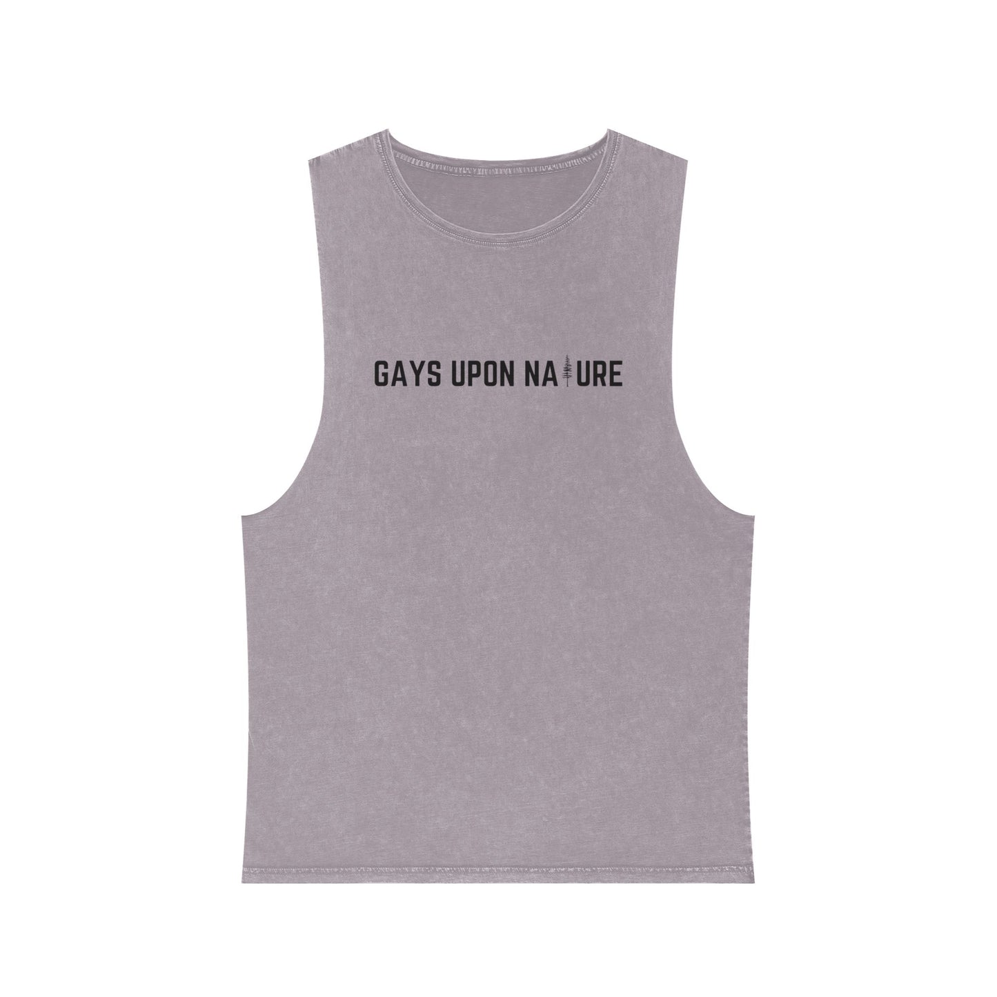 Stonewashed Gays Upon Nature Tank (Black Font)