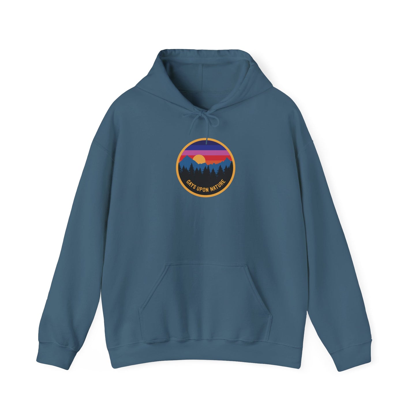 Vintage Camp Badge Rainbow Sky Hoodie