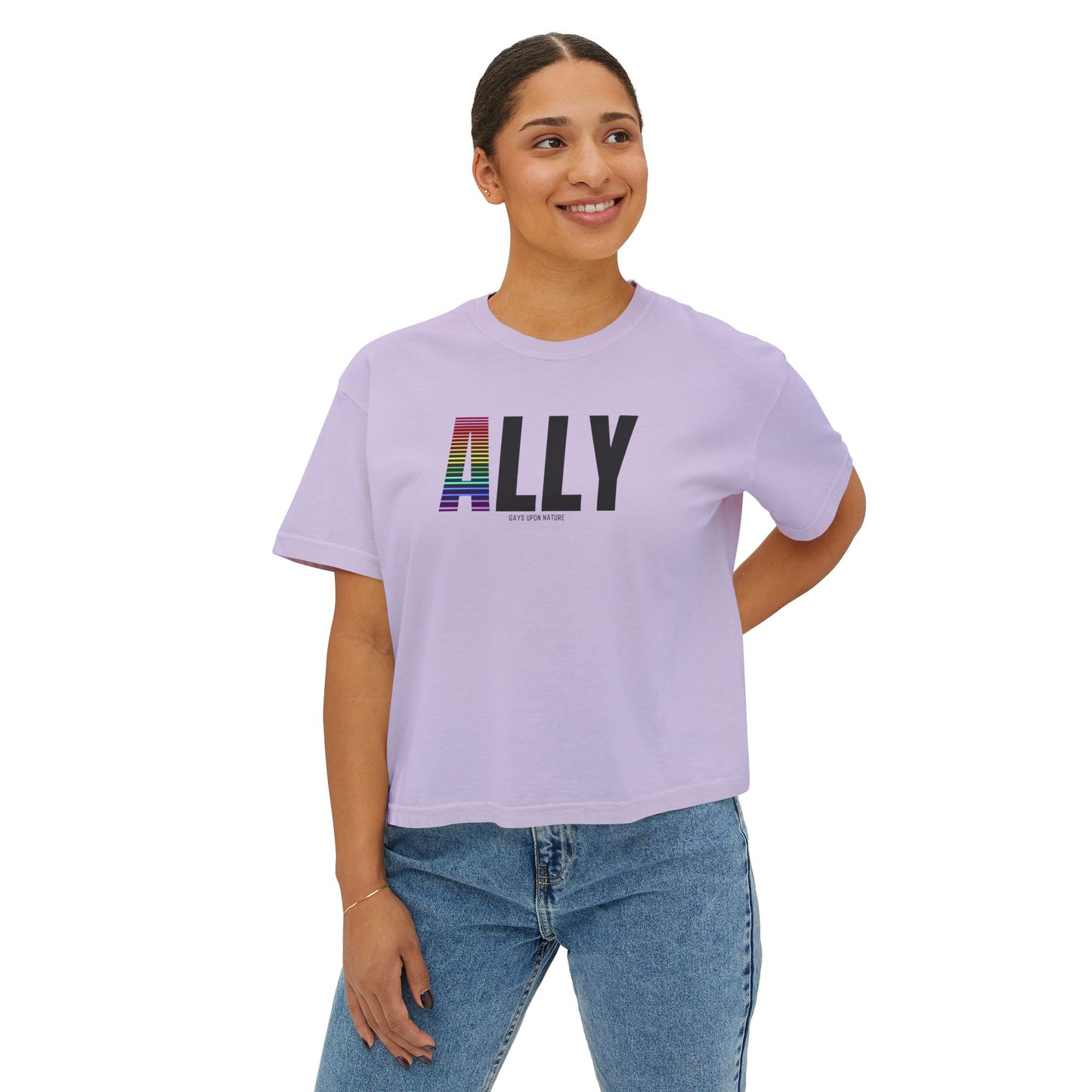 Ally Boxy Tee (Black Font)
