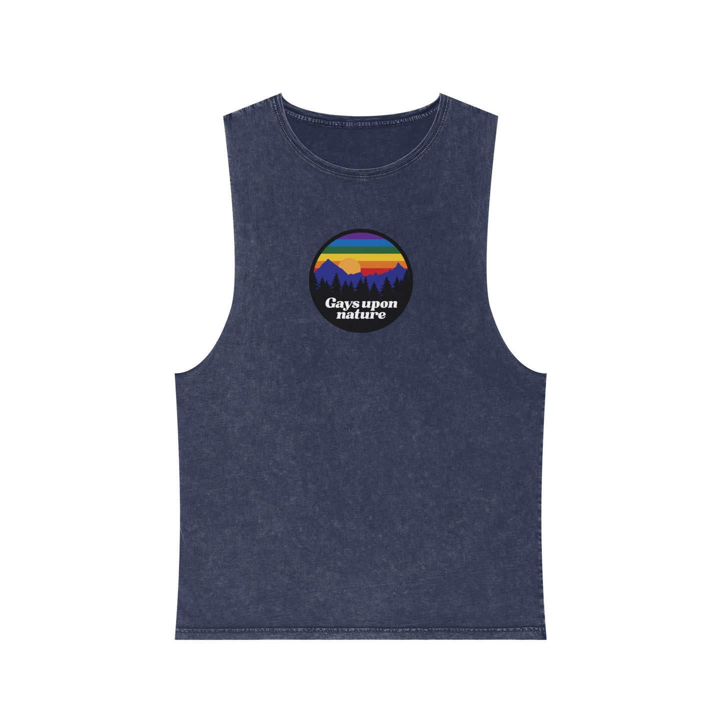 Stonewashed Vintage Camp Patch Gays Upon Nature Tank