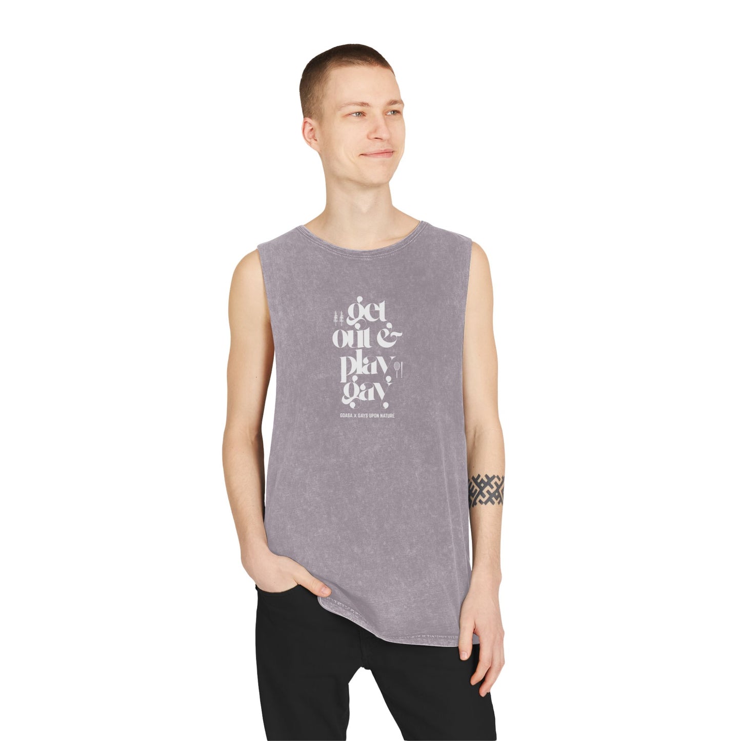 GDASA x Gays Upon Nature Play Gay Muscle Tank (White Font)