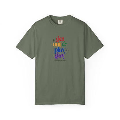 GDASA x Gays Upon Nature EveryBody Tee (Get Out and Play Gay) Rainbow Font