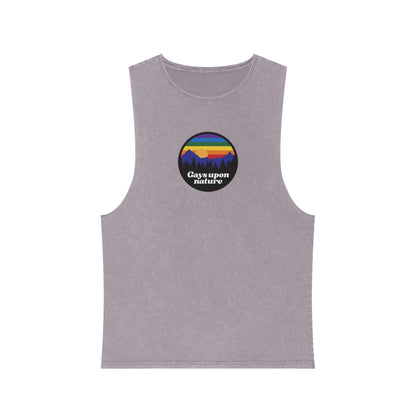Stonewashed Vintage Camp Patch Gays Upon Nature Tank
