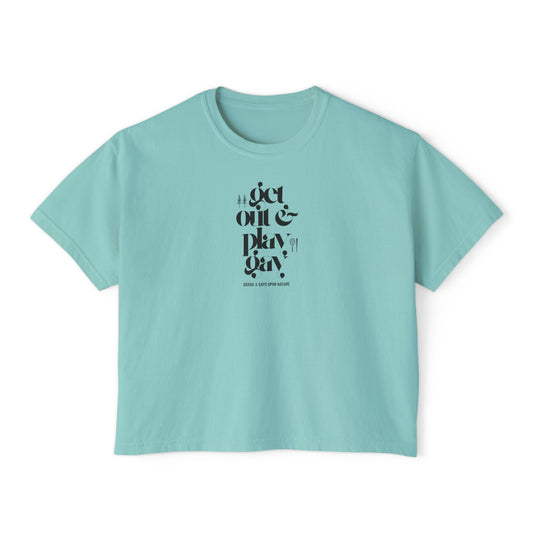 GDASA x Gays Upon Nature Boxy Cropped Tee Black Font