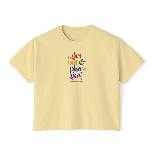 GDASA x Gays Upon Nature Boxy Cropped Tee with Rainbow Print