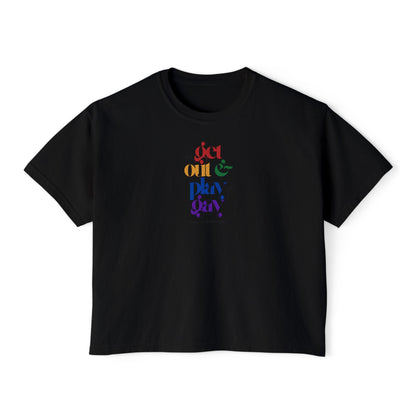 GDASA x Gays Upon Nature Boxy Cropped Tee with Rainbow Print