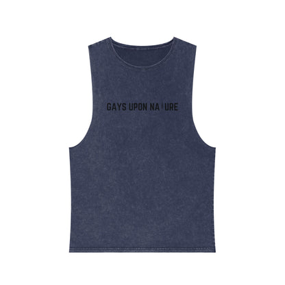 Stonewashed Gays Upon Nature Tank (Black Font)