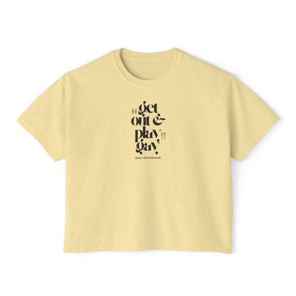 GDASA x Gays Upon Nature Boxy Cropped Tee Black Font