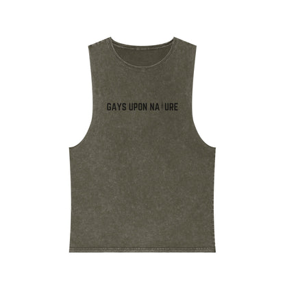 Stonewashed Gays Upon Nature Tank (Black Font)