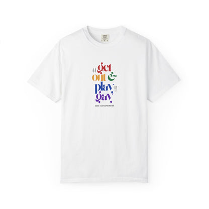 GDASA x Gays Upon Nature EveryBody Tee (Get Out and Play Gay) Rainbow Font