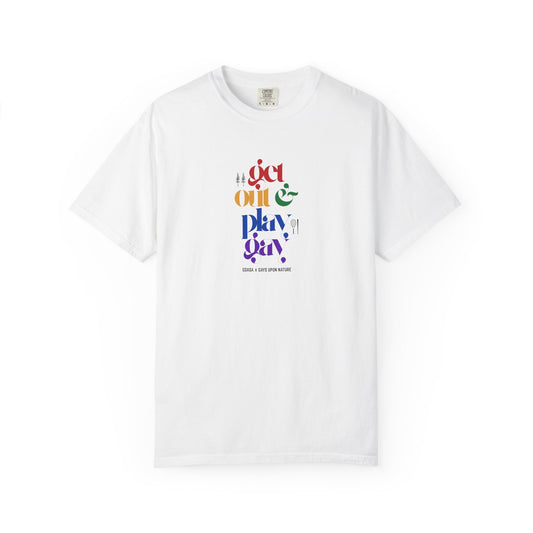 GDASA x Gays Upon Nature EveryBody Tee (Get Out and Play Gay) Rainbow Font
