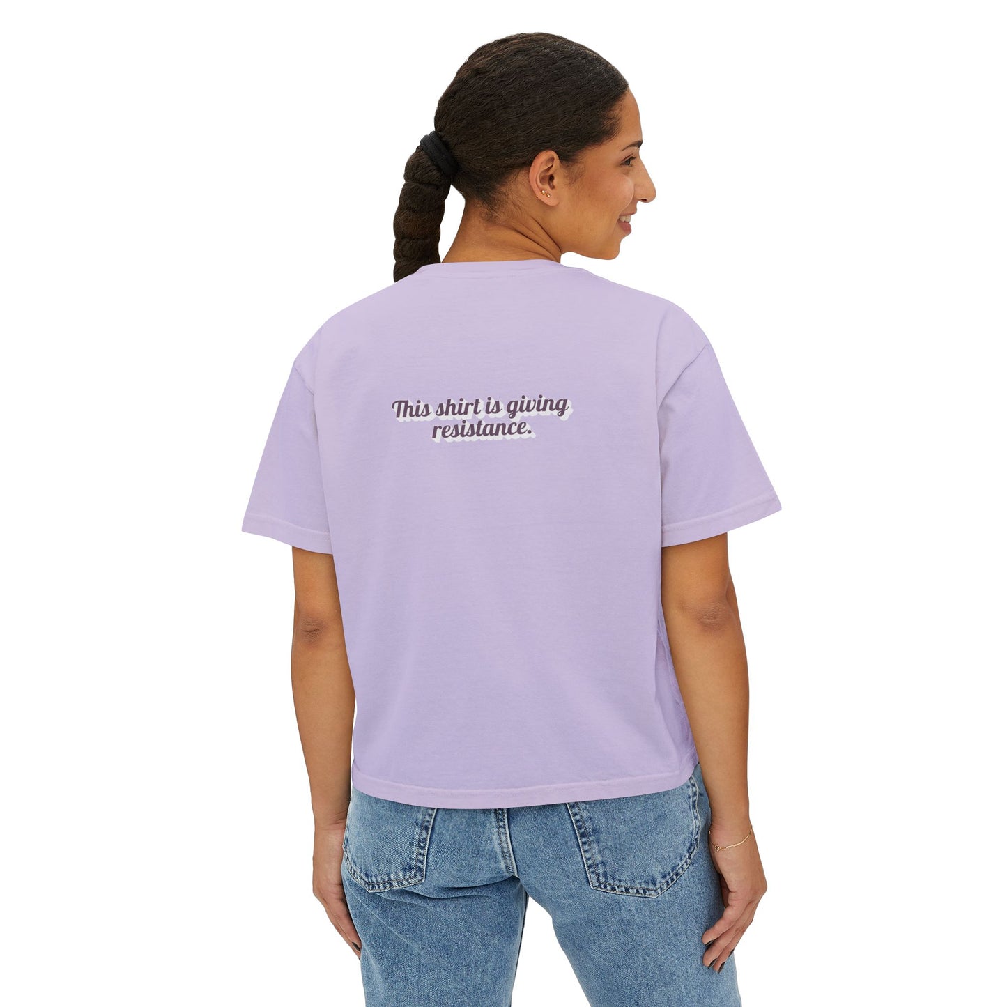 2025 Pride Collection Giving Resistance Boxy Tee (Purple Font)
