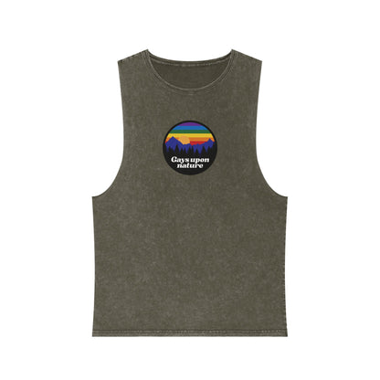 Stonewashed Vintage Camp Patch Gays Upon Nature Tank