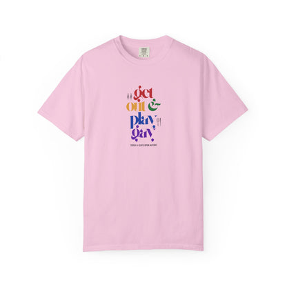 GDASA x Gays Upon Nature EveryBody Tee (Get Out and Play Gay) Rainbow Font