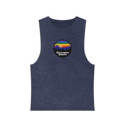 Stonewashed Vintage Camp Patch Gays Upon Nature Tank
